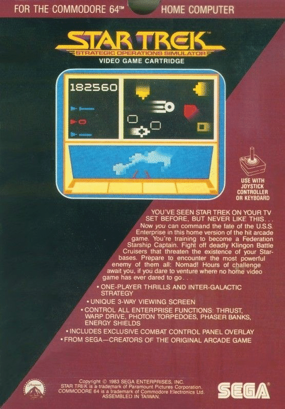 Star Trek: Strategic Operations Simulator box art for Commodore 64